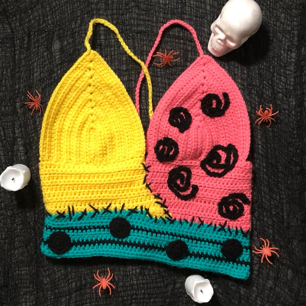 Sally from Nightmare Before Christmas inspired crochet top.
